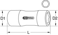 1/4" Stecknuss mit Schutzisolierung, 9mm