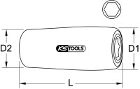 1/4" Bithalter mit Schutzisolierung, 40mm