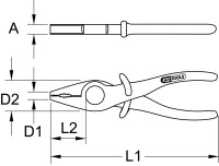 Kunststoff-Flachzange mit Schutzisolierung, 180mm