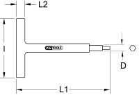 T-Griff-Innensechskant-Stiftschlüssel mit Schutzisolierung, 3x120mm