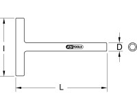 T-Griff-Steckschlüssel mit Schutzisolierung, 14 x 300 mm