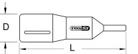 3/8" Bit-Stecknuss mit Schutzisolierung für Innensechskant-Schrauben, kurz, 5mm