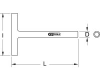 T-Griff-Steckschlüssel mit Schutzisolierung, 17x200mm