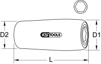 3/8" Bithalter mit Schutzisolierung für...