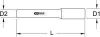 3/8" Bithalter mit Schutzisolierung, 250mm