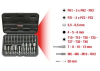 1/4" Bit- und Einschraubwerkzeug-Satz, 31-tlg