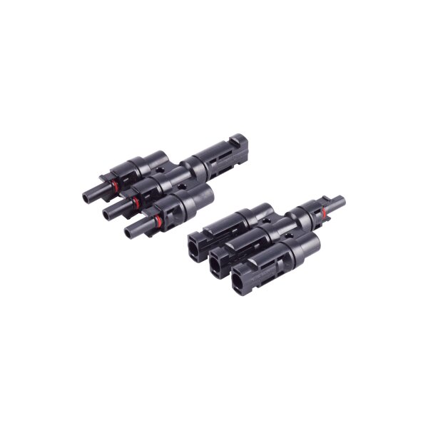 MC4 T-Adapter Set, 3/1, IP67, 1.5kV, schwarz