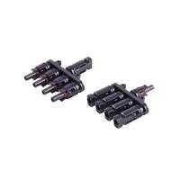 MC4 T-Adapter Set, 4/1, IP67, 1.5kV, schwarz