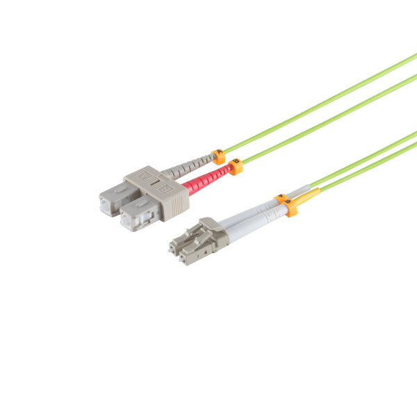 Duplex Patchkabel LC/SC 50/125µ, OM5, lindgrün, 3m