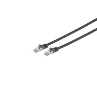 RJ45 Patchkabel, Cat. 7 S/FTP, PUR, schwarz, 0,5m