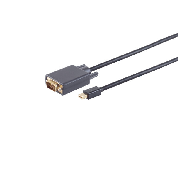 Mini Displayport 1.2 /VGA Stecker,  schwarz, 2m