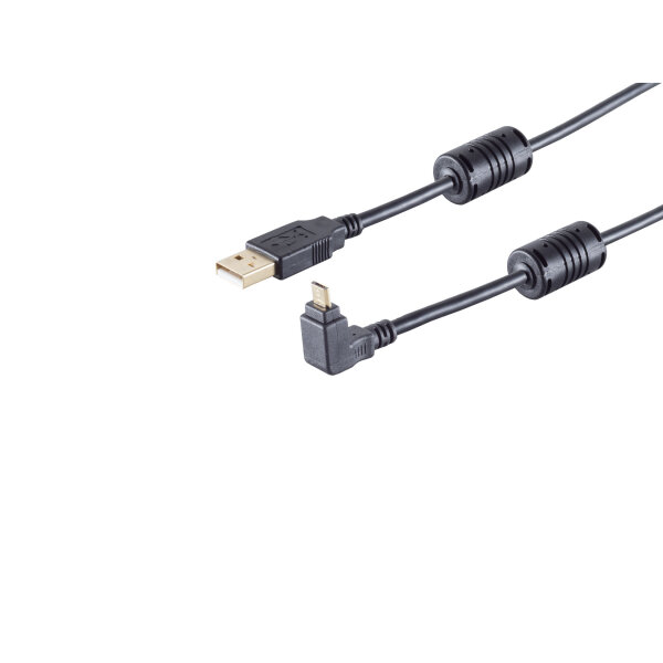 USB A - Micro B Stecker 180° Winkel oben 1m