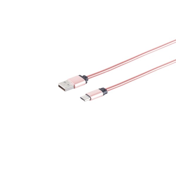 USB Lade-Sync Kabel USB A/ micro, Steel Rose 1m