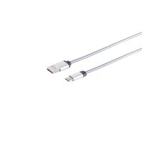 USB Lade-Sync Kabel A/ Type 3.1 C  Steel Silber 1m