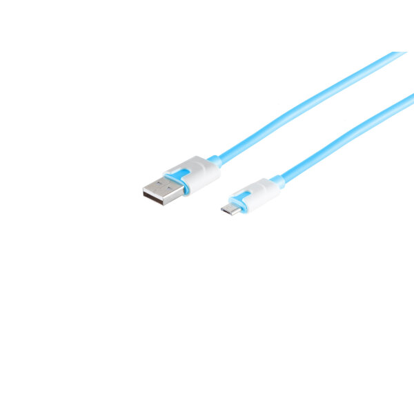 USB-Ladekabel A Stecker auf USB Micro B, blau, 2m