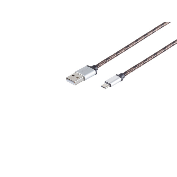 USB-Ladekabel A Stecker auf USB Micro B braun 2m