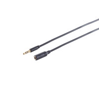 3,5mm Mini-St. - 3,5mm Mini-Buchse Rund sw 1,5m