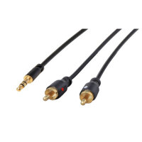 3,5mm Mini-St. -  2x Cinchstecker Rund sw, 1,5m