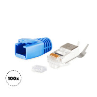 Stecker SET für Verlegekabel bis AWG 23 blau VE100