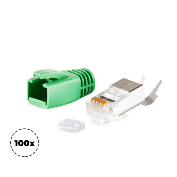 Stecker SET für Verlegekabel bis AWG 23 grün VE100