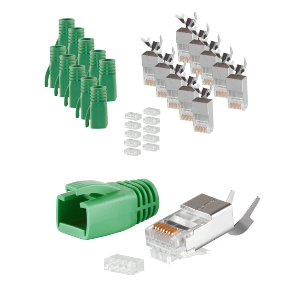 Stecker SET für Verlegekabel bis AWG 23 grün VE 10