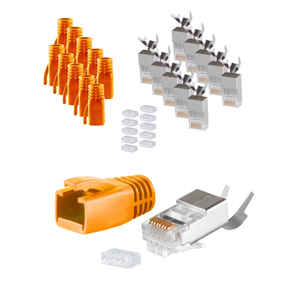 Stecker SET für Verlegekabel bis AWG 23 Orange VE 10