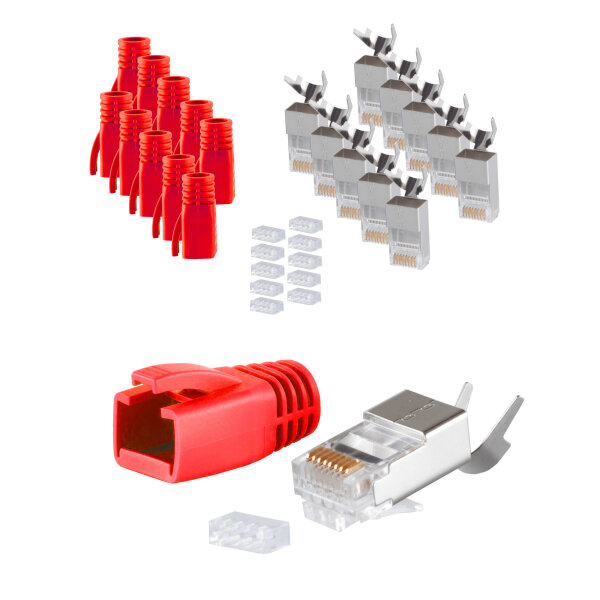 Stecker SET für Verlegekabel bis AWG 23 rot VE 10