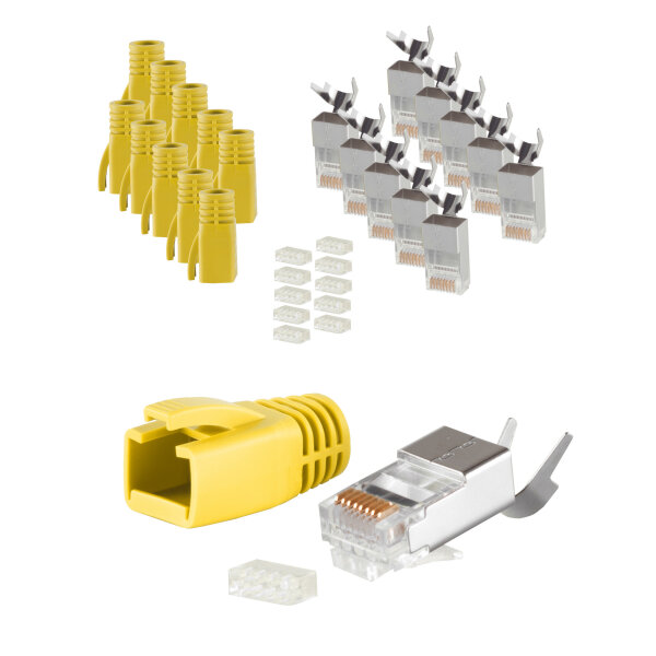 Stecker SET für Verlegekabel bis AWG 23 gelb VE 10