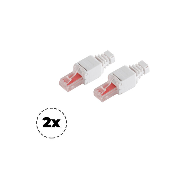 2x cat. 6 Tool-less RJ45 Stecker ungeschirmt