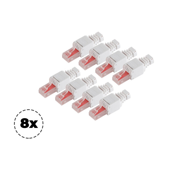 8x cat. 6 Tool-less RJ45 Stecker ungeschirmt