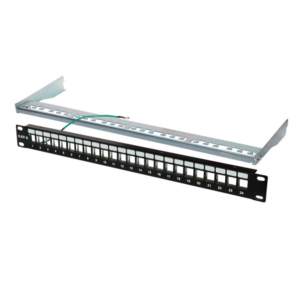 19" Verteilerfeld unbestückt, 24-Port, Keystone