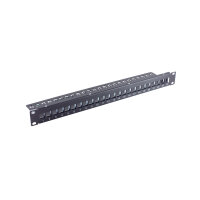 Keystone Patchpanel, 24 Port, slim, schwarz