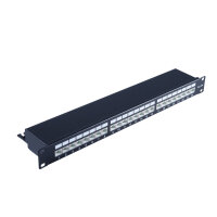 cat 6A 19" 1HE-Patchpanel, schwarz, 24 Port