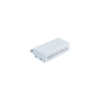 Patchpanel Patchfeld Cat.6A, 8-Port lichtgrau