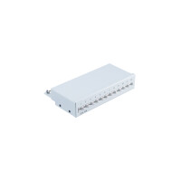 Patchpanel Patchfeld Cat.6A, 12-Port lichtgrau