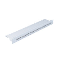 Patchpanel Patchfeld Cat.6A, 24-Port lichtgrau