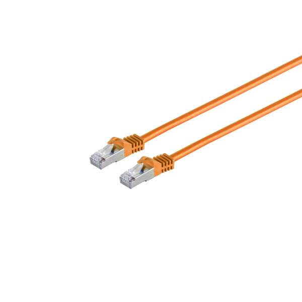 RJ45 Patchkabel m. CAT 7 Rohkabel  PIMF or. 0,25m