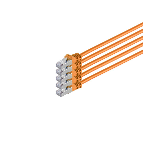 RJ45 Patchkabel m. CAT 7 Rohkabel  PIMF or. 0,25m