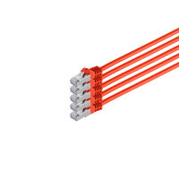 RJ45 Patchkabel m. CAT 7 Rohkabel  PIMF rot 0,25m