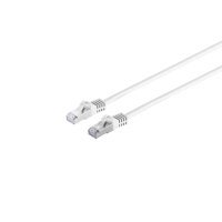 RJ45 Patchkabel m. CAT 7 Rohkabel  PIMF weiß 0,25m