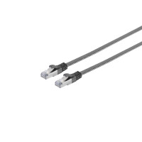 RJ45 Flachkabel m. CAT 7 Rohkabel slim sw 0,5m