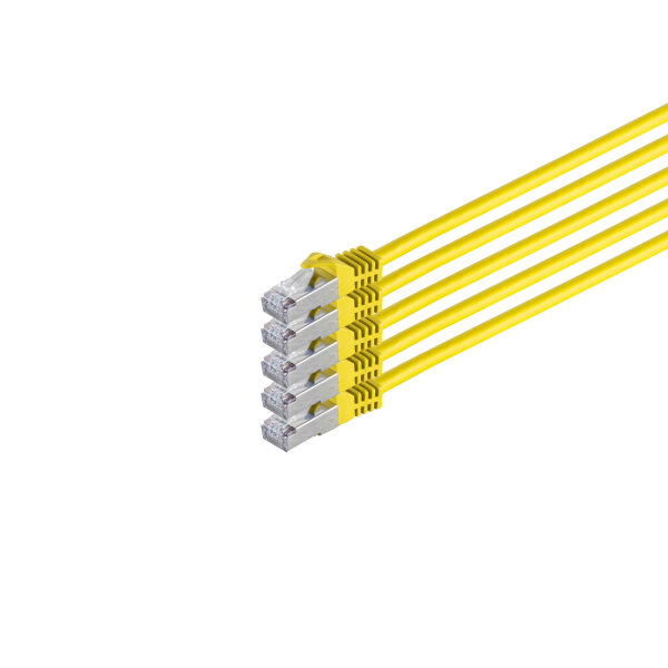 RJ45 Patchkabel m. CAT 7 Rohkabel  PIMF gelb 3m