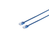 Patchkabel-Flachkabel U/UTP cat. 6 slim blau 0,25m