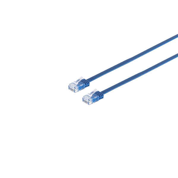 Patchkabel-Flachkabel U/UTP cat. 6 slim blau 2m