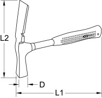 Maurerhammer, Berliner Form, 600g