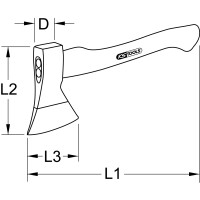 Handbeil mit Hickorystiel, 600g