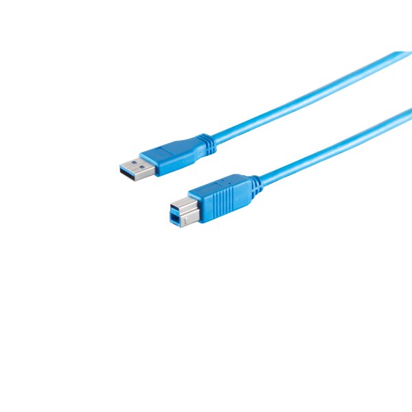 USB Kabel A Stecker / B Stecker USB 3.0 blau 0,5m