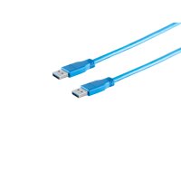 USB Kabel A Stecker / A Stecker USB 3.0 blau 1,8m