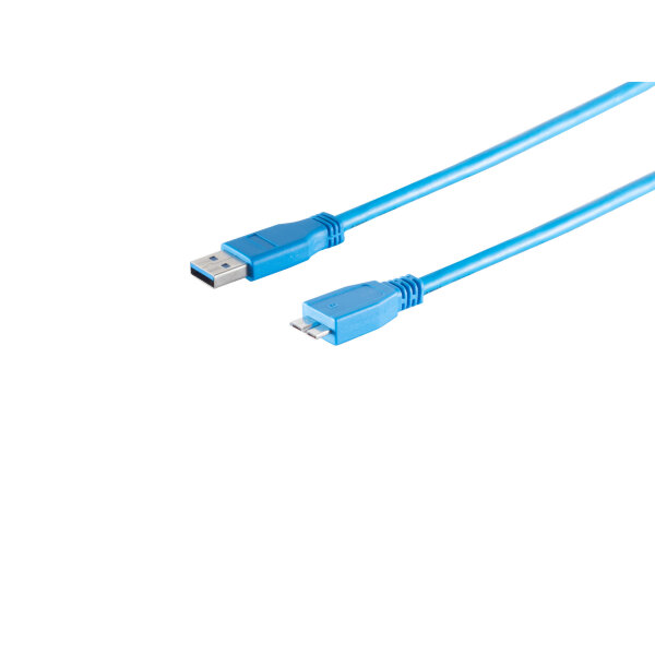 Micro-USB Kabel USB-A-St./USB B-St. 3.0 blau 0,5m