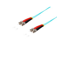 Duplex Patchkabel ST/ST 50/125µ OM3 aqua 1m